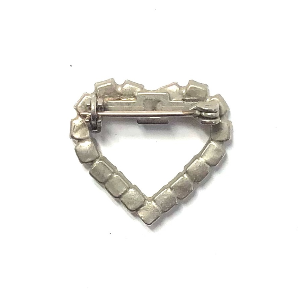 Silver Rhinestone Heart Pin Brooch, Accessory - Picture 2 of 3